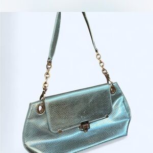 Metallic Blue Shoulder Bag
